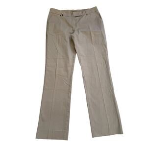 Burberry Khaki Trouser Pants Womens 12 Career Chic Luxury Old Money Preppy Beige